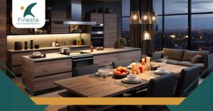 مطبخ مفتوح على الصالة مودرن